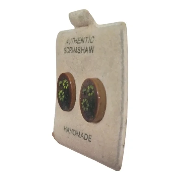 Source Unknown Green Floral Earrings - Picture 3 of 4